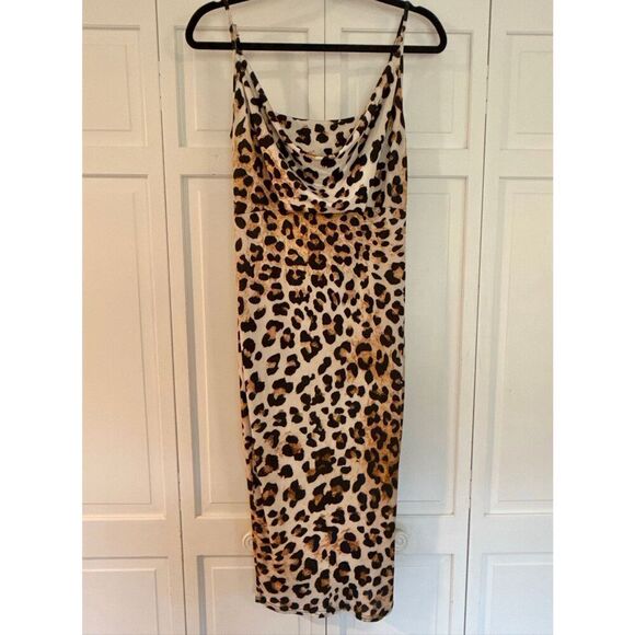 ASOS maternity NWT leopard cowl neck fitted dress 4 - Picture 2 of 9